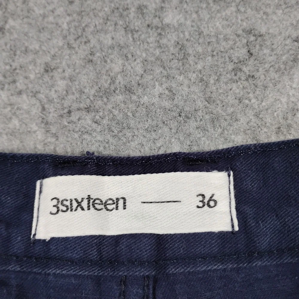 3sixteen Men's Officer Chino Pants Size 36 Navy Blue Casual Twill Button Fly